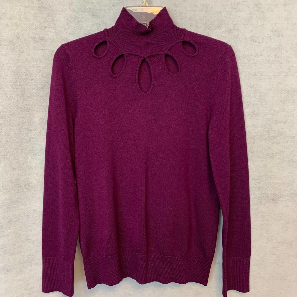 Cable & Gauge Purple Tear Drop Purple Sweater Women's Size M